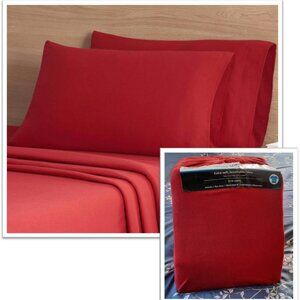 MAINSTAYS Jersey Knit Sheet Set NWT! - Red, Full Size Bed